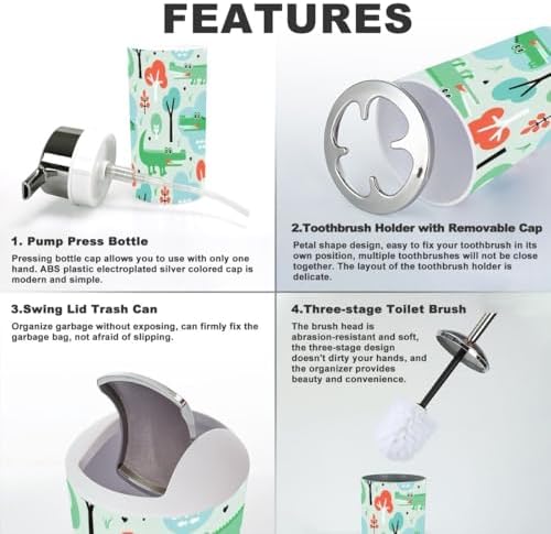 JBNJANKDAV Seamless 6-Piece Bathroom Accessories Set