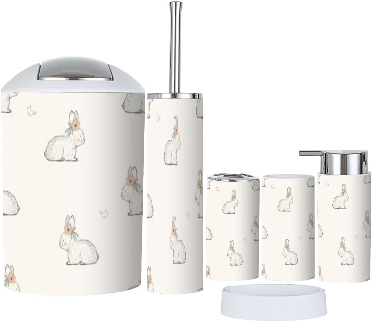 Stylish 6-Piece Bathroom Accessories Set for Kids Adults