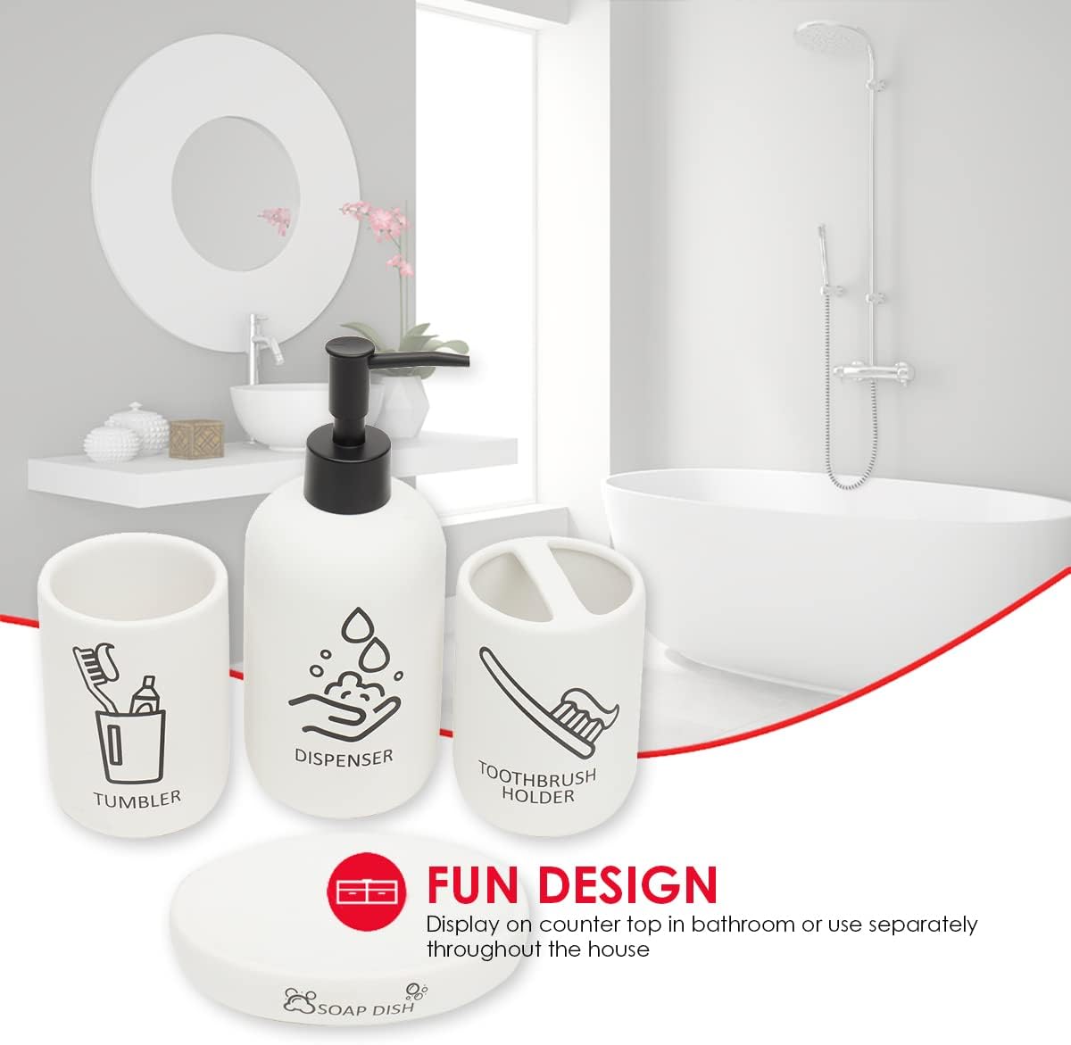 Home Basics Hygiene 4-Piece Dolomite Bath Set