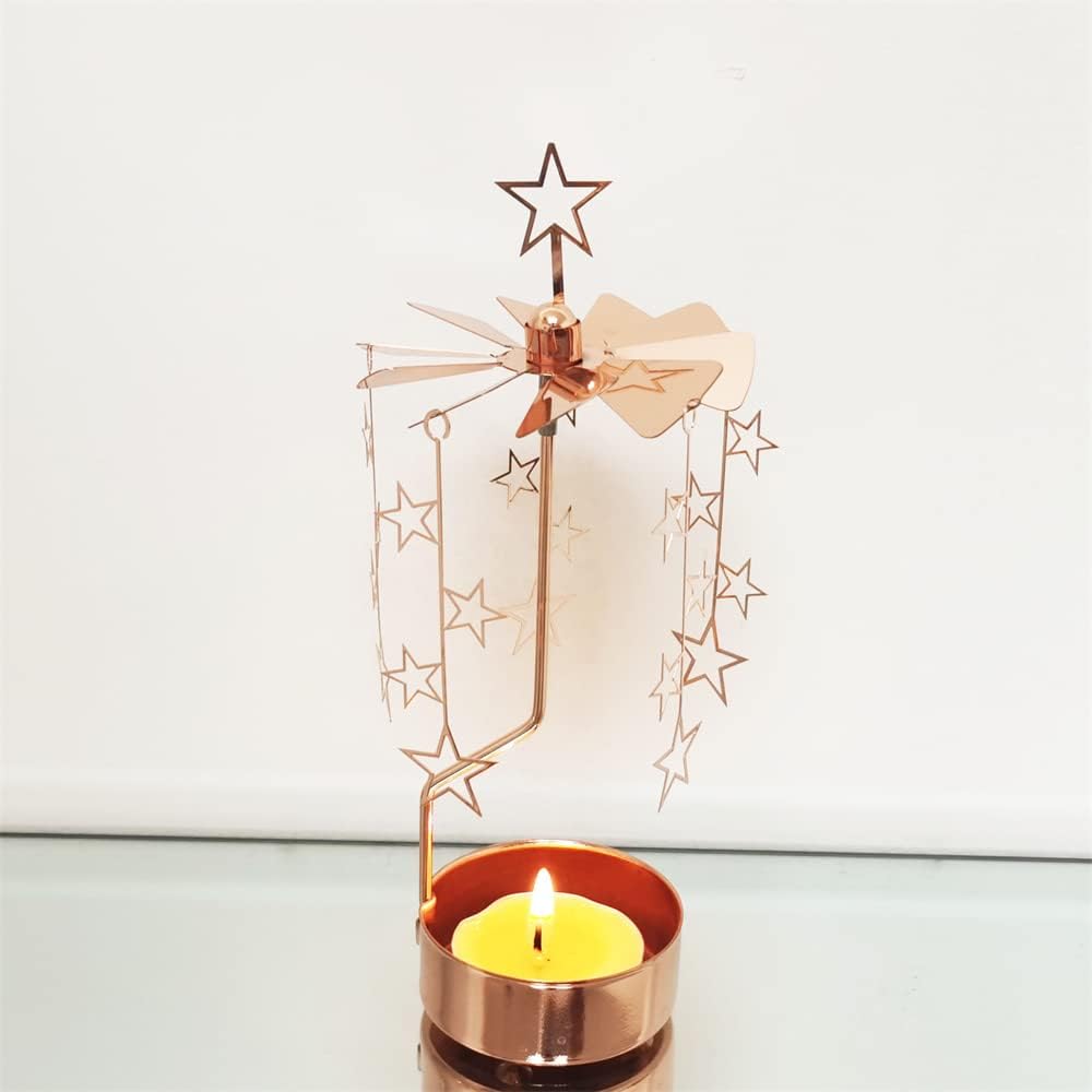 Stylish Stainless Steel Metal Tea Light Holder with Spinning Design