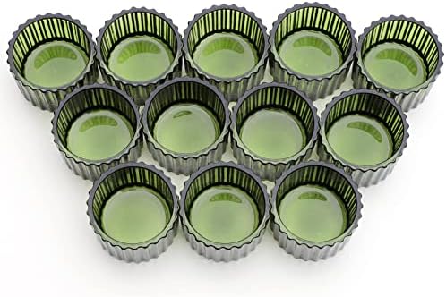 Green Tealight Candle Holder Set of 12 2x14