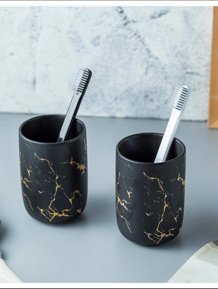 YYW Black Ceramic Bathroom Set - Sturdy and Stylish for Your Vanity