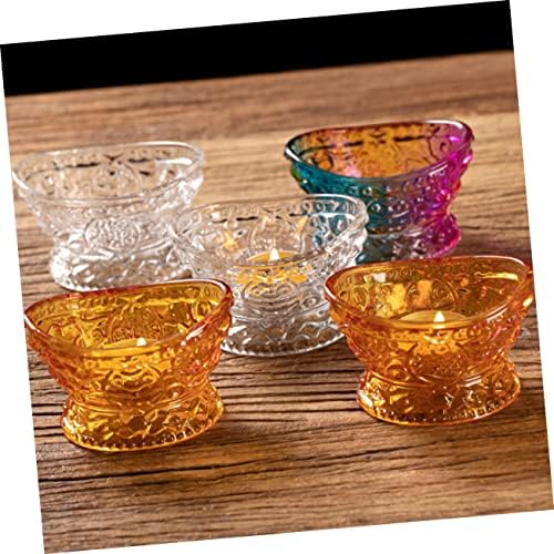 DECO-PROFESSIONAL 7-Ounce ingot-shaped glass candle holder