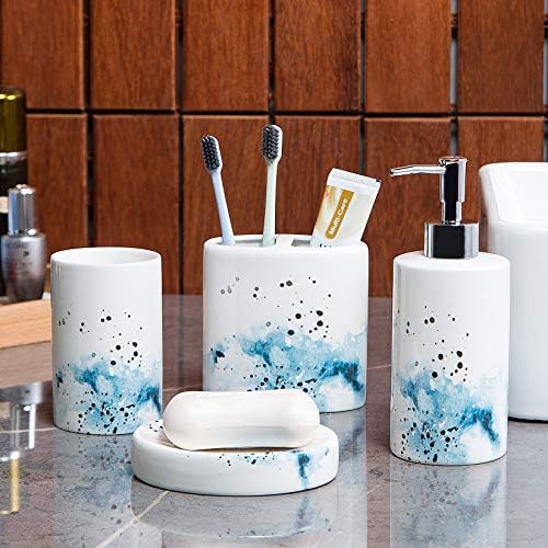 BASDHE Ceramic 4-Piece Bathroom Accessory Set