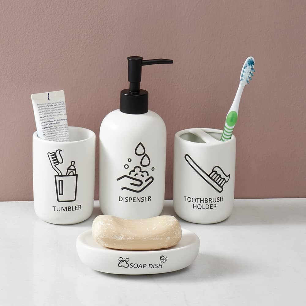 Home Basics Hygiene 4-Piece Dolomite Bath Set