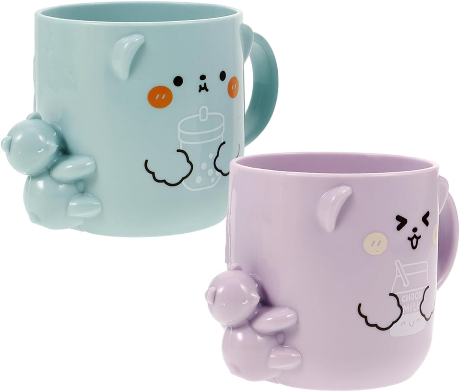 Cabilock 3D Bear Shape Toddler Reusable Bathroom Cups for Tooth Cleaning