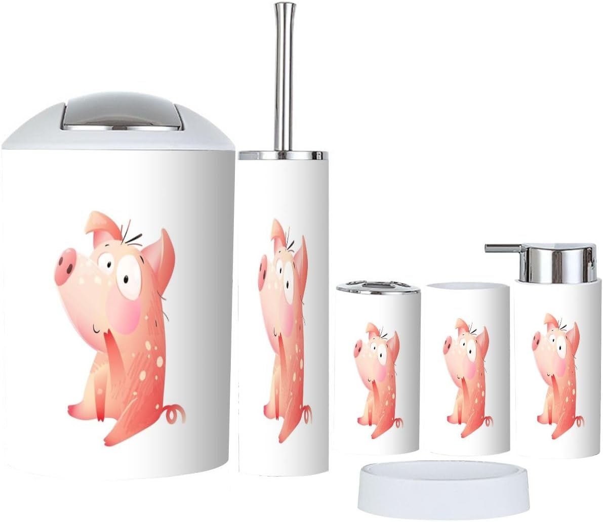 Cute Funny Pig Bathroom Accessories Set for Kids