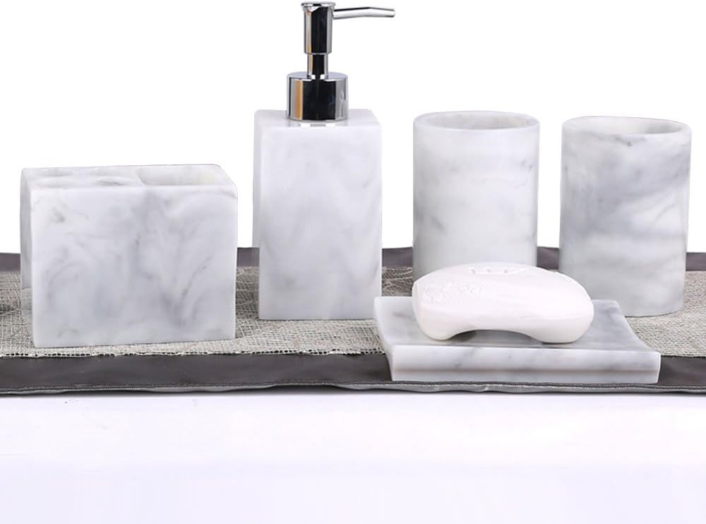 Sleek 5-Pack Resin Bath Accessories Set