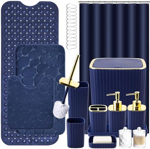 XLHOMO 26-Piece Blue Bathroom Set with Everything You Need