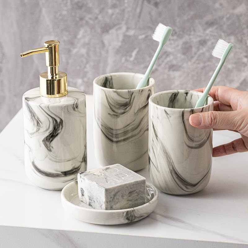 Comeon Ceramic 3-Piece Bathroom Set with Square Design