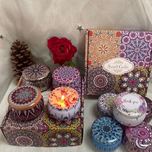 Elegant Jar Candles Set Scented Reusable Long-Burning