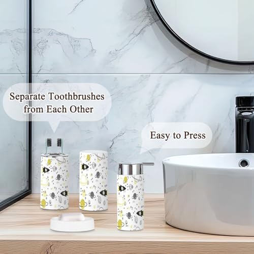 Trendy Kids Bathroom Accessories Set for Space Lovers