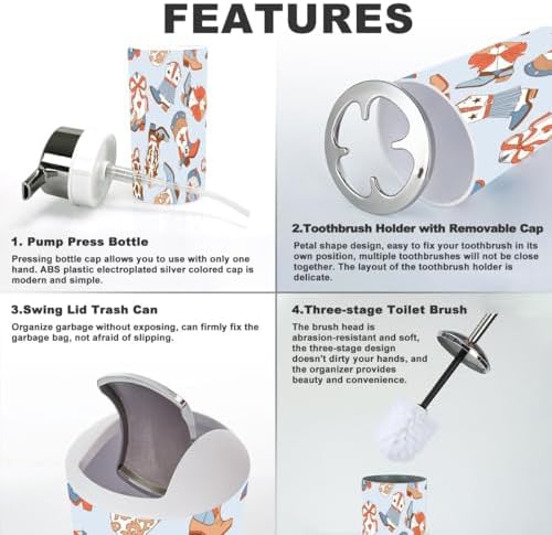 6-Piece Bathroom Set with Cowboy Boots Design