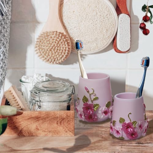 LUANT Pink 5-Piece Bathroom Accessories Set - Modern Luxury with Blossom Design
