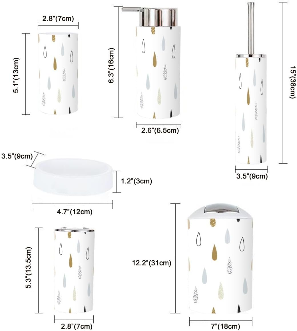 Stylish 6-Piece Bathroom Accessories Set by XNGJEMVWXO