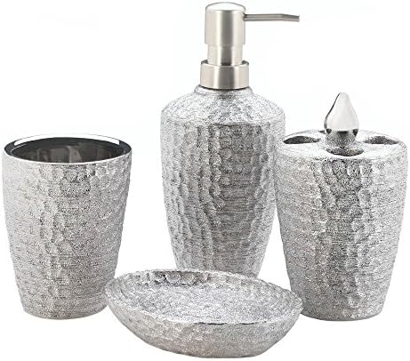 Accent Plus Boys Silver Texture Bath Accessory Set