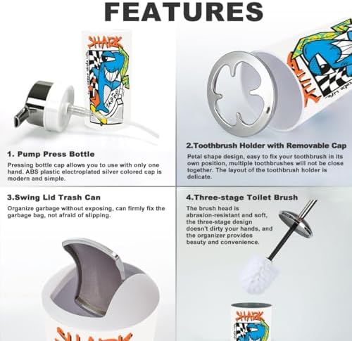 Sturdy Cartoon bathroom Accessories Set Durable Organization for Kids