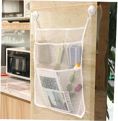 IMIKEYA Multifunctional Mesh Storage Bag with Strong Hooks for Bathroom Organization