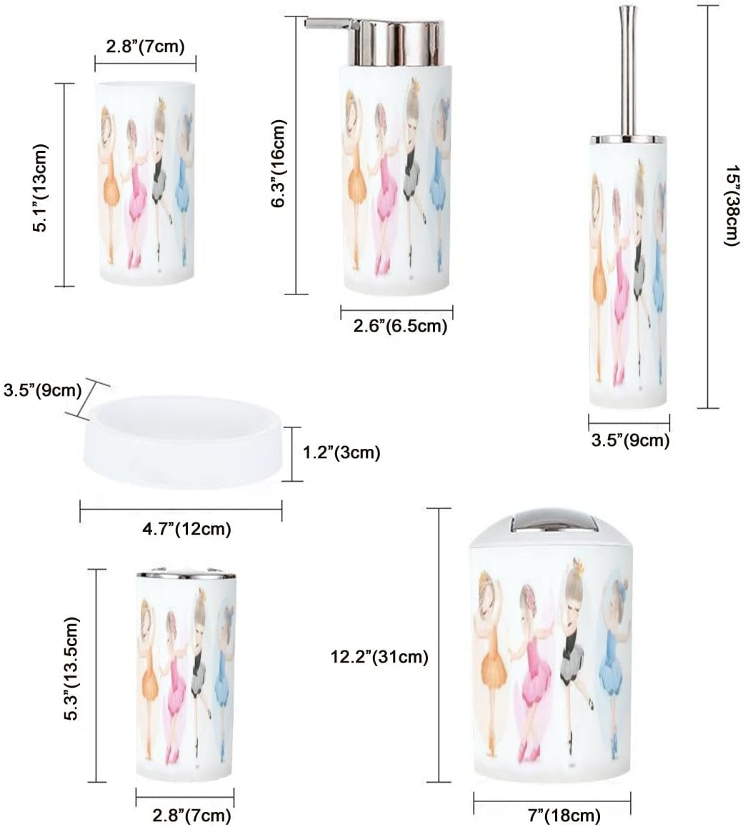 Cute Ballerina Bathroom Set
