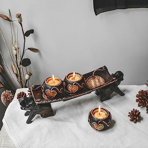 Thai Elephant Tray Candle Holder