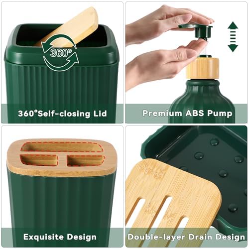 32PCS Dark Green Bathroom Accessories Set for Modern Home