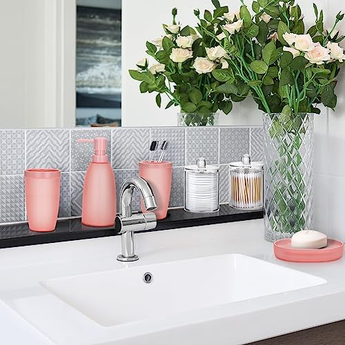 OTOSTAR Pink Bathroom Accessory Set - 8-Piece Essential Collection