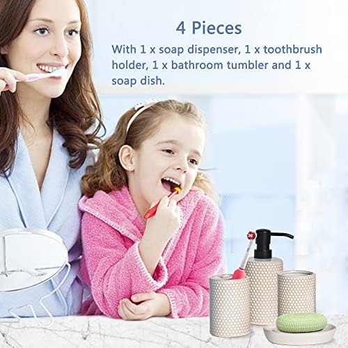 Complete 4-Piece Bathroom Set Honeycomb Design Modern Practical