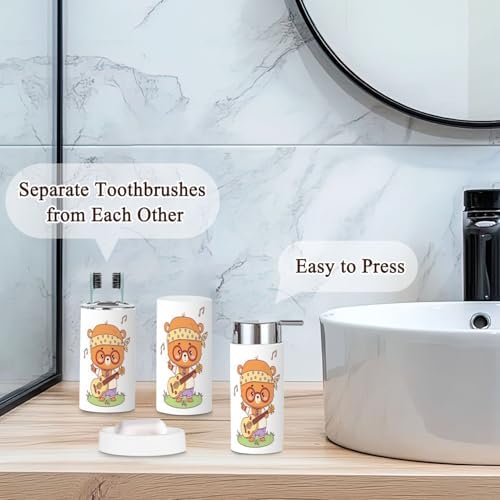 Cute Retro Bathroom Accessories Set 6 Pcs