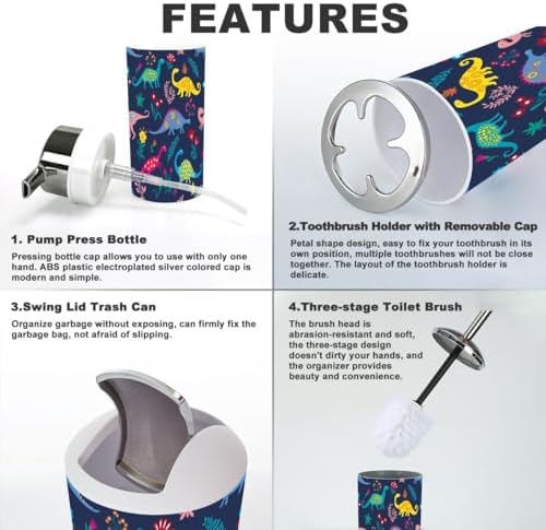Bathroom Accessories Set Dinosaur Rocks Kids Style