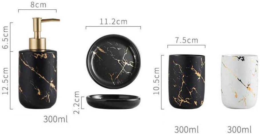 YYW Black Ceramic Bathroom Set - Sturdy and Stylish for Your Vanity