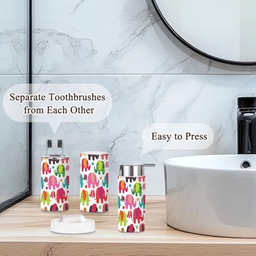 Bathroom Accessories Set Retro Elephant Design for Home Use