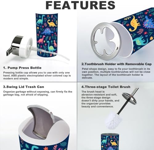 6-Piece Cartoon Animal Bathroom Accessory Set for Kids