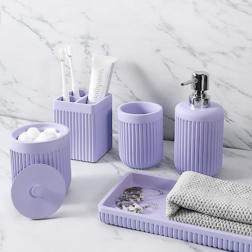 5-Piece Resin Bathroom Set for Blissful Hygiene
