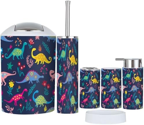 Bathroom Accessories Set Dinosaur Rocks Kids Style