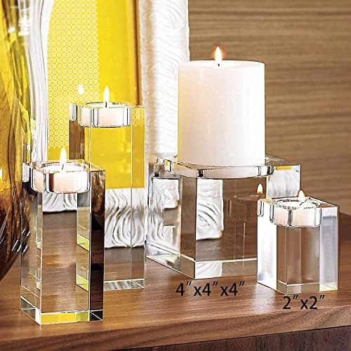 Stylish Crystal Candle Holders Set for Your Home or Wedding