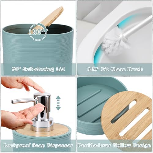 XLHOMO Blue Bathroom Accessories Set 10 Pieces