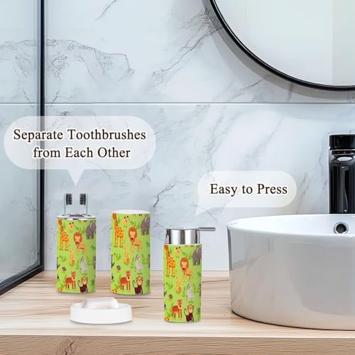 Bathroom Set Collection - 6-Piece Cartoon Animal Decorations