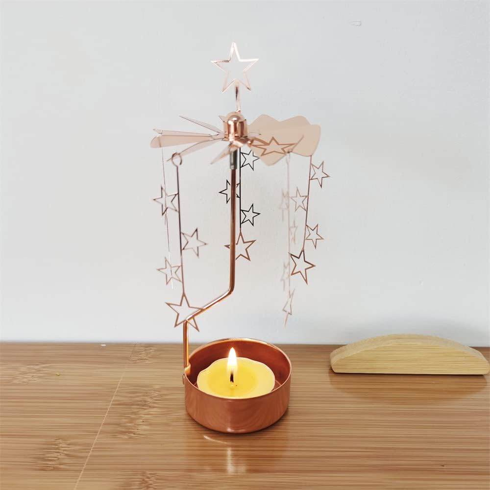 Stylish Stainless Steel Metal Tea Light Holder with Spinning Design