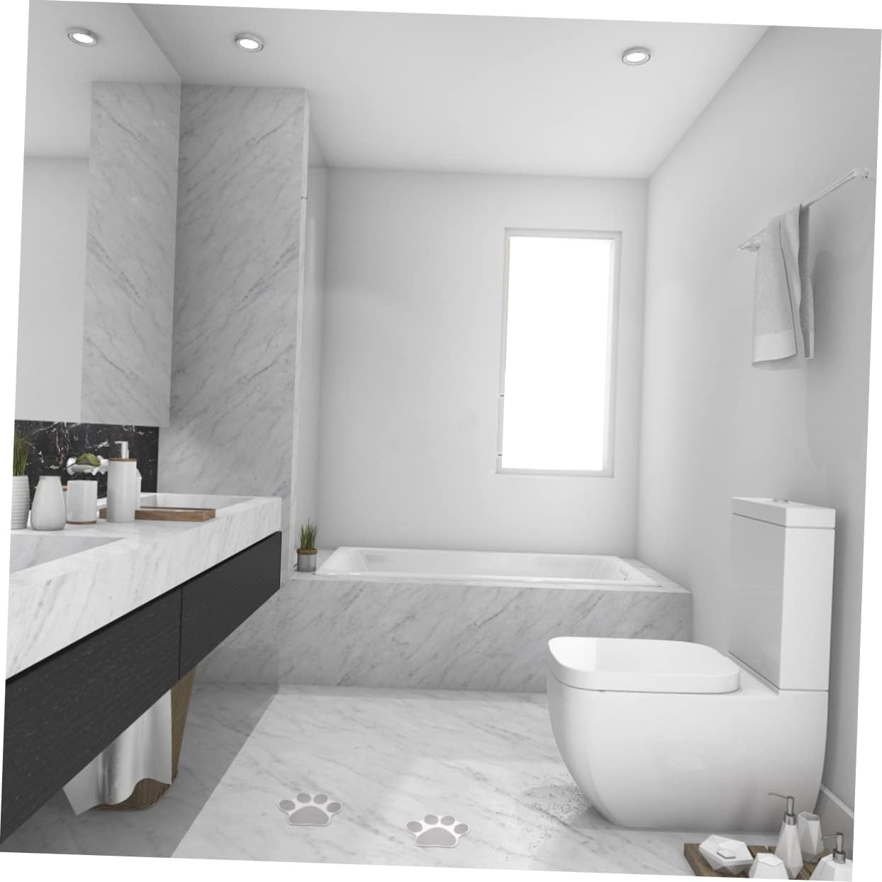 LIFKOME 20Pc Slip Dog Paw Bath Tub Decals