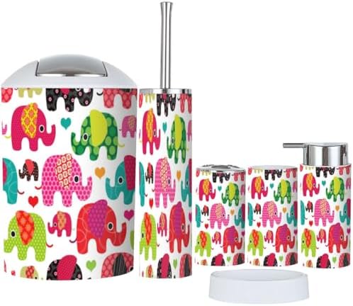 Bathroom Accessories Set Retro Elephant Design for Home Use