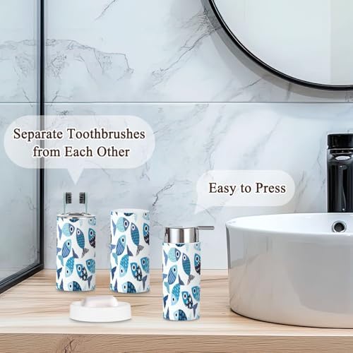 6-Piece Reusable Kids Safety Bathroom Set with Cute Fish Design