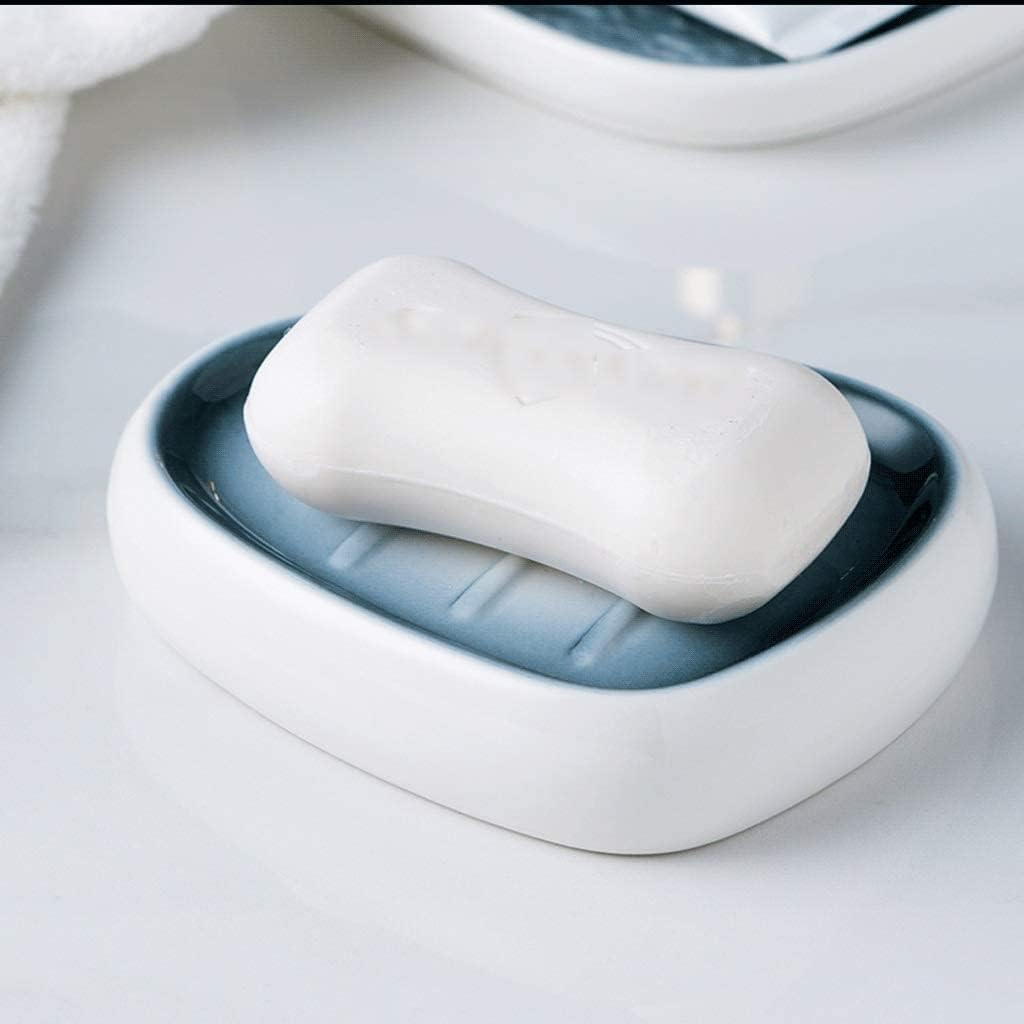 Inktus Gradient Blue 5-Piece Bath Set Ceramic soap dispenser and accessories