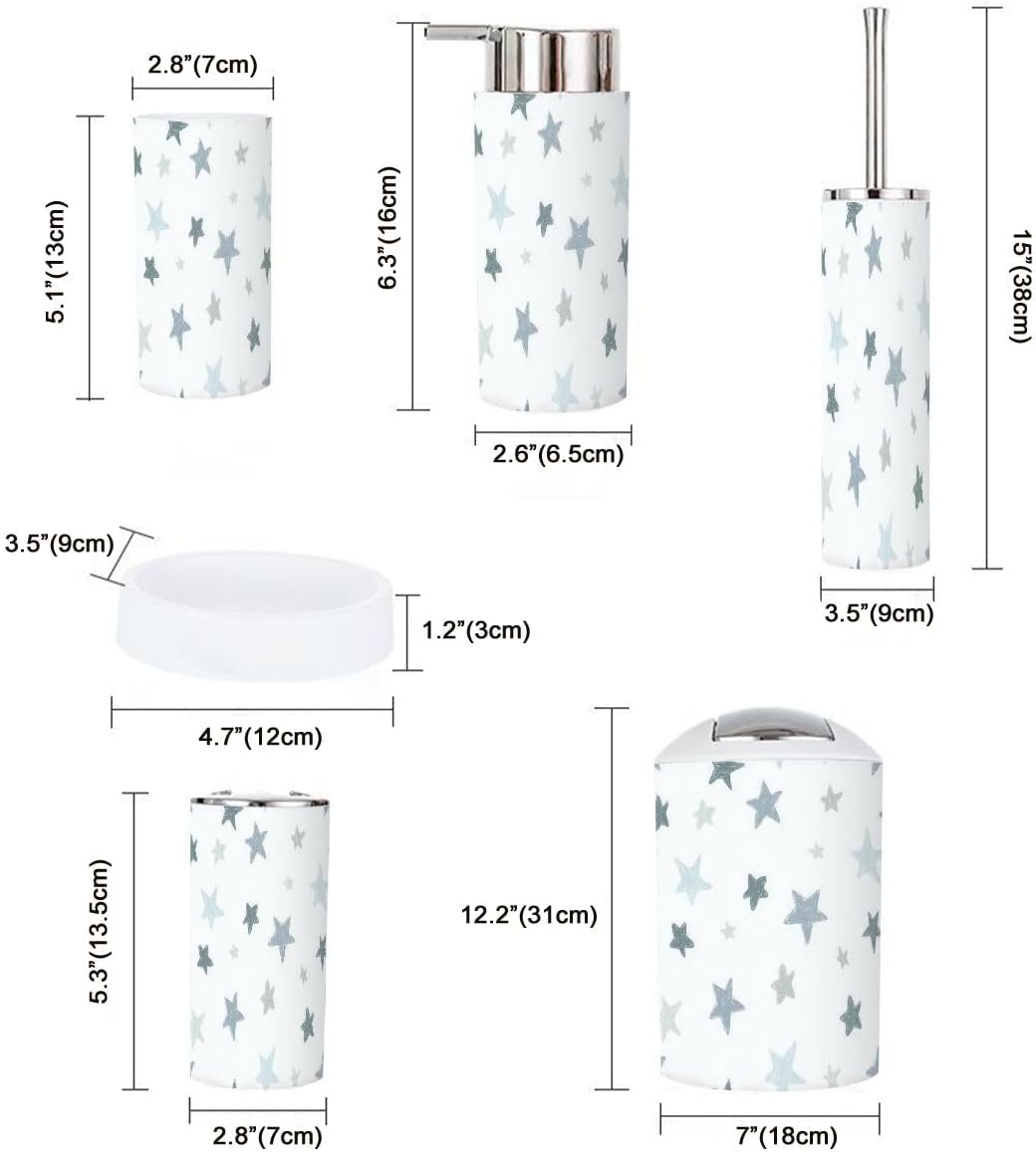 Scandinavian Bathroom Accessory Set 6 Piece
