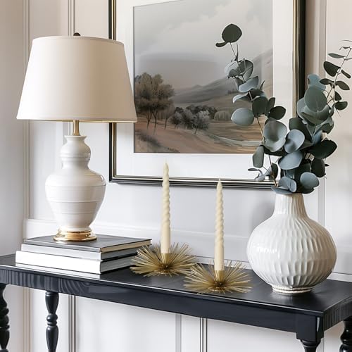 Vibing Gold Metal Starburst Candle Stick Holders Set