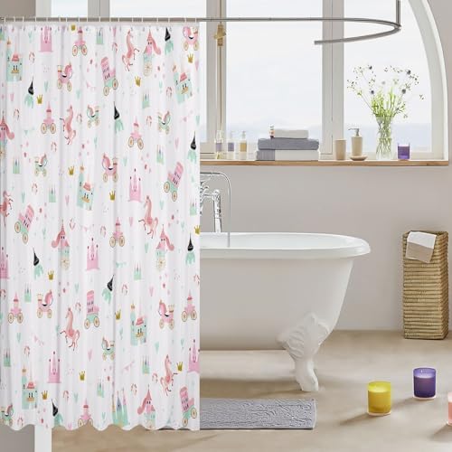 Feelyou Kids Princess Shower Curtain with 12 Hooks