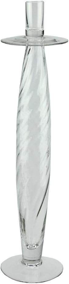 16 Clear Swirled Glass Taper Candle Holder