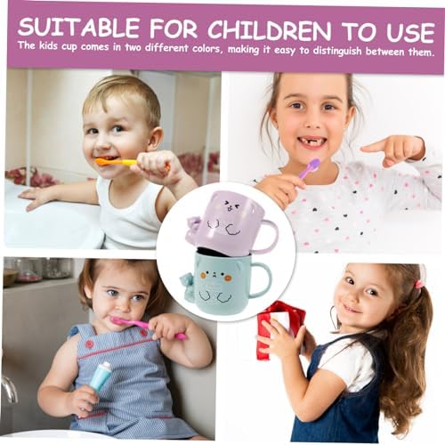 2Pcs Cute Plastic Cups for Boys - Toothbrush Holder Bear Design