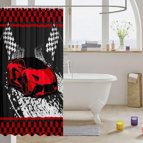Feelyou Kids Racing Car Shower Curtain 72x72