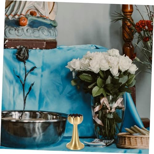 Buddha Offering Lotus Candle Holder Buddhist Altar Accessory