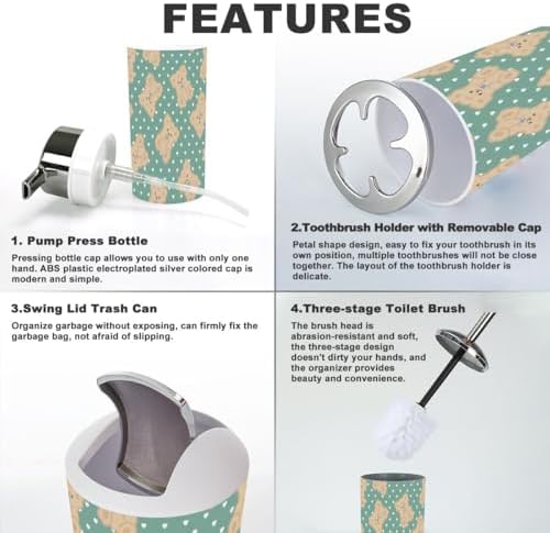 Cute Teddy Bear Bathroom Set